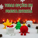 Kit Luxo Enfeites 3D em Acrílico/MDF: Estrela, Bola, Pinheiro e Presente (Decoração de Natal Moderna, Criativa e com Efeito de Profundidade)