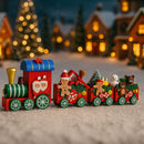 Trenzinho Locomotiva Retrô de Madeira: Enfeite de Natal Decorativo com Papai Noel (Peça Clássica e Durável)