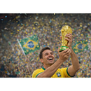 Taça Copa do Mundo Réplica Dourada Metalizada 25x10cm Decoração Festa Tema Futebol