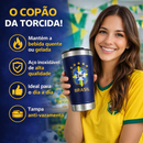 Copo Térmico Personalizado Inox 473ml Brasil | Mantém Gelado e Quente | Com Tampa e Abridor