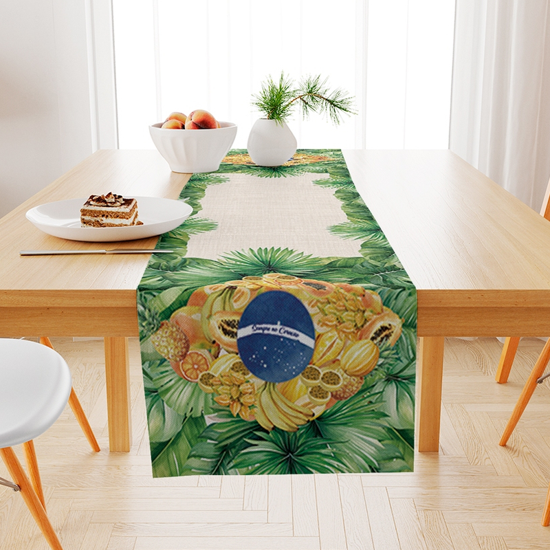 Trilho de Mesa Brasil Tropical 1,43x46cm em Poliéster – Decoração Mesa Posta