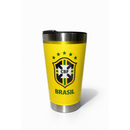 Copo Térmico Premium Brasil em Aço Inox com Tampa