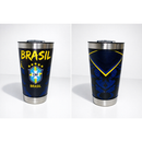 Copo Térmico Premium Brasil em Aço Inox com Tampa - Copa do Mundo