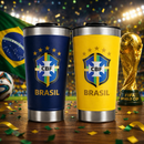 Copo Térmico Personalizado Inox 473ml Brasil | Mantém Gelado e Quente | Com Tampa e Abridor