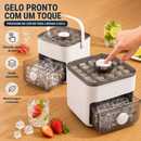Forma de Gelo Manual com Coletor e Tampa Fácil de Desenformar Grande Capacidade