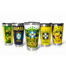 Copo Térmico Premium Brasil em Aço Inox com Tampa - Copa do Mundo