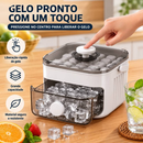 Forma de Gelo Manual com Coletor e Tampa Fácil de Desenformar Grande Capacidade