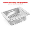 Cesto Organizador Retrátil e Ajustável (Gaveta Extra): A Solução Inteligente para Ganhar Espaço Vertical na Geladeira e Armários