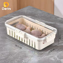 Caixa Organizadora Transparente Empilhável com Divisórias: Solução Multiuso para Geladeira e Despensa (O Fim da Bagunça de Itens Soltos)