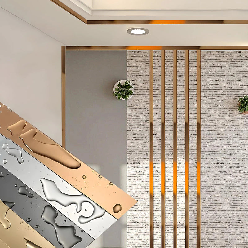 Fita Decorativa de Aço Inox Dourado (5m) com Brilho Espelhado: O Segredo dos Arquitetos para Criar Ambientes de Luxo Sem Gastar com Reformas