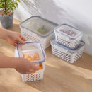 Kit 3 Potes Organizadores de Geladeira Gourmet Com Drenagem Smart