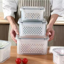 Kit 3 Potes Organizadores de Geladeira Gourmet Com Drenagem Smart
