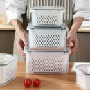 Kit 3 Potes Organizadores de Geladeira Gourmet Com Drenagem Smart