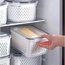 Kit 3 Potes Organizadores de Geladeira Gourmet Com Drenagem Smart