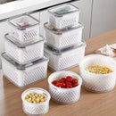 Kit 3 Potes Organizadores de Geladeira Gourmet Com Drenagem Smart