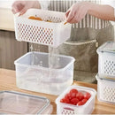 Kit 3 Potes Organizadores de Geladeira Gourmet Com Drenagem Smart