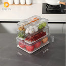 Caixa Organizadora Transparente Empilhável com Divisórias: Solução Multiuso para Geladeira e Despensa (O Fim da Bagunça de Itens Soltos)