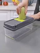 Fatiador de Cozinha Profissional Multifuncional Inox 16-em-1: Corte, Pique e Rale Legumes e Frutas em Segundos (O Fim do Caos na Bancada)