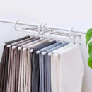 Cabide 5 em 1 Retrátil Multifuncional Organizador Aço Calças Jeans Guarda Roupas