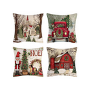 Kit 4 Capas Para Almofada Modelo Natal Aveludado Decorativo Natal
