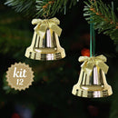Kit Luxo 12 Mini Sinos de Natal com Pingente: Decoração Musical, Brilhante e Tradicional para Árvore e Guirlanda (O Som da Festa)