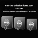 KIT de Ganchos Adesivos Fortes (10 ou 20 Unidades) Sem Perfuração: A Solução Autocolante e Multifuncional Para Organizar Casa, Cozinha e Banheiro