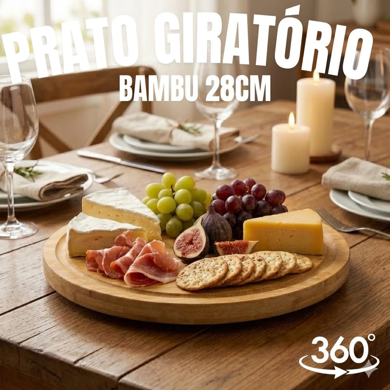 Centro de Mesa Bamboo Spin: Tábua Gourmet 360°™