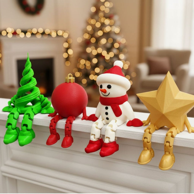 Kit Enfeites de Natal Criativos 5 em 1: Estrela, Bola, Pinheiro, Boneco de Neve e Papai Noel (Decoração Versátil e Presente Perfeito)