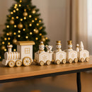 Trenzinho Locomotiva Retrô de Madeira: Enfeite de Natal Decorativo com Papai Noel (Peça Clássica e Durável)