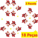 Kit Luxo 6 Pendentes Papai Noel em Veludo Vermelho 6.5cm: Enfeites de Árvore que Trazem a Magia e a Textura Real do Natal