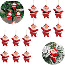 Kit Luxo 6 Pendentes Papai Noel em Veludo Vermelho 6.5cm: Enfeites de Árvore que Trazem a Magia e a Textura Real do Natal