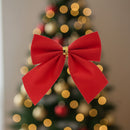 Kit Luxo 24 Laços de Natal Premium: Enfeite Pendente Dourado e Vermelho para Árvore e Guirlandas (Preenchimento Completo e Elegante)