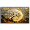 Quadro Decorativo Gigante 110x80cm Árvore e Lua: A Obra Abstrata que Comanda o Ambiente e Transforma sua Sala em um Refúgio de Luxo e Serenidade
